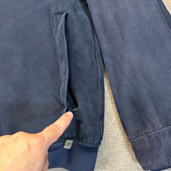 Zero Restriction Micro Suede Jacket Mens XL Pullover Golf Navy Vista Valley Logo - Picture 6 of 14